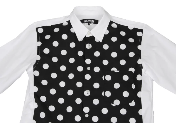 BLACK COMME des GARCONS Front Dot Print Switching Shirt K-174354_003
