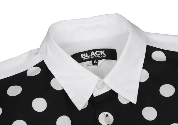BLACK COMME des GARCONS Front Dot Print Switching Shirt K-174354_004
