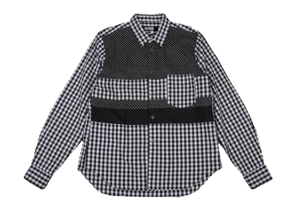 BLACK COMME des GARCONS Crazy Pattern Long Sleeve Shirt K-174356_002
