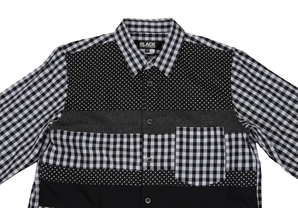 BLACK COMME des GARCONS Crazy Pattern Long Sleeve Shirt K-174356_003