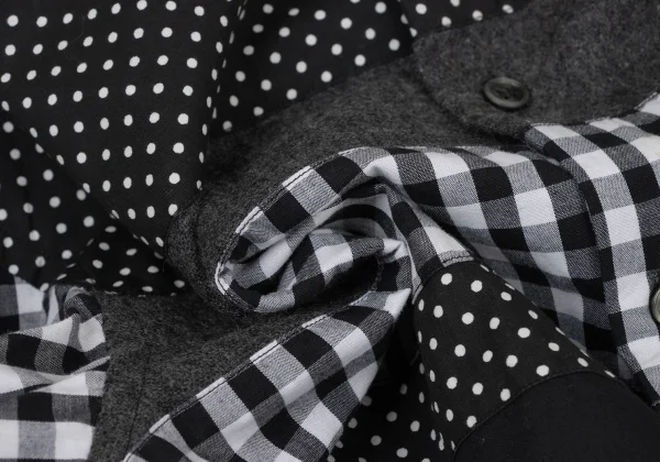BLACK COMME des GARCONS Crazy Pattern Long Sleeve Shirt K-174356_018