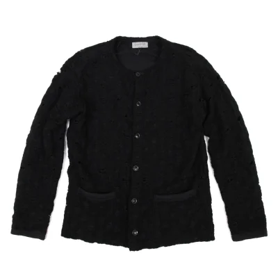 Yohji Yamamoto POUR HOMME Distressed Reversible Knit Cardigan
