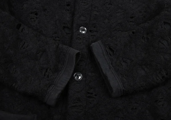 Yohji Yamamoto POUR HOMME Distressed Reversible Knit Cardigan K-174360_006