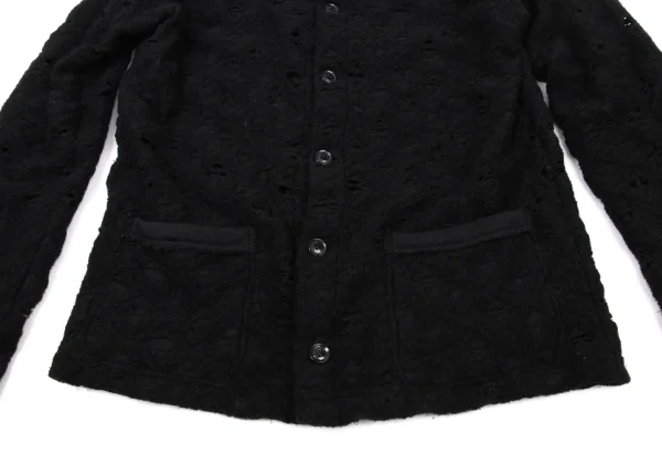 Yohji Yamamoto POUR HOMME Distressed Reversible Knit Cardigan K-174360_008