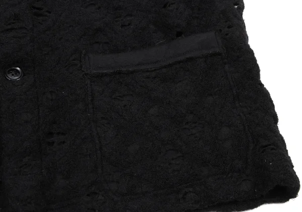 Yohji Yamamoto POUR HOMME Distressed Reversible Knit Cardigan K-174360_009