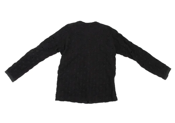 Yohji Yamamoto POUR HOMME Distressed Reversible Knit Cardigan K-174360_010