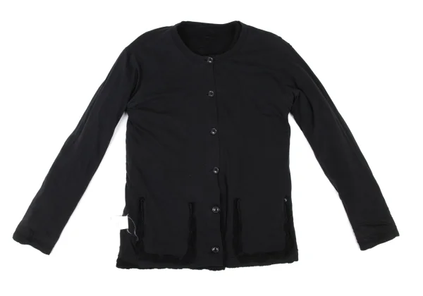 Yohji Yamamoto POUR HOMME Distressed Reversible Knit Cardigan K-174360_011