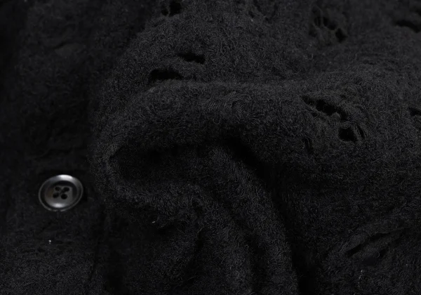 Yohji Yamamoto POUR HOMME Distressed Reversible Knit Cardigan K-174360_014