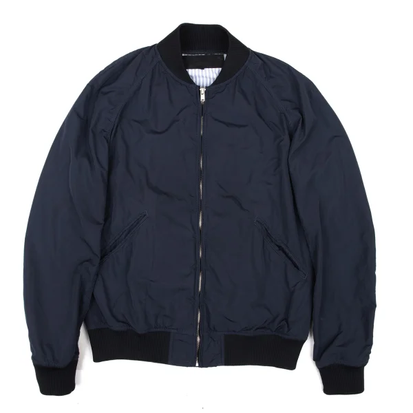 COMME des GARCONS HOMME Polye Lined Stripe Zip-Up Blouson Navy S K-174363_001