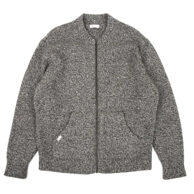 Papas Wool Marble Zip-Up Knit Cardigan