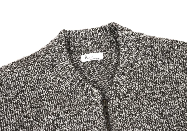 Papas Wool Marble Zip-Up Knit Cardigan K-174364_003