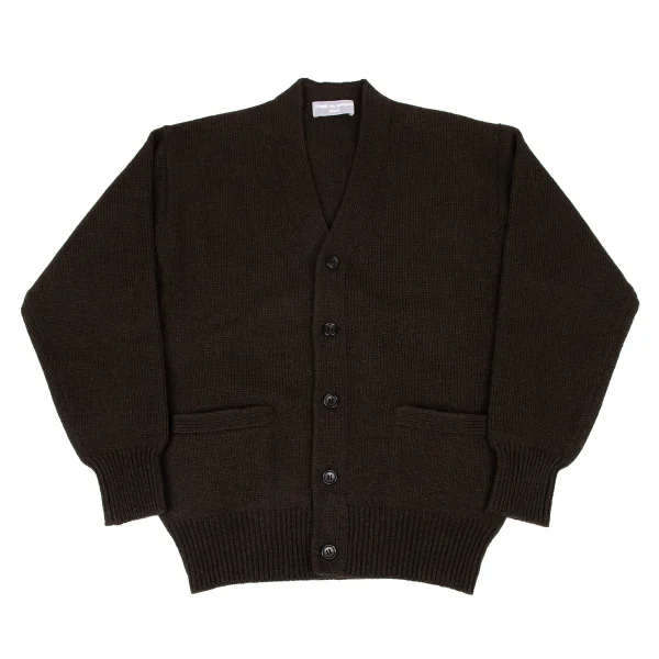 COMME des GARCONS HOMME Chunky Knit Wool Cardigan Brown M-L K-174365_001