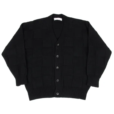 COMME des GARCONS HOMME Square Panel Detailing Wool Knit Cardigan