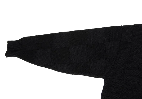 COMME des GARCONS HOMME Square Panel Detailing Wool Knit Cardigan K-174366_005