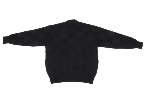 COMME des GARCONS HOMME Square Panel Detailing Wool Knit Cardigan K-174366_009