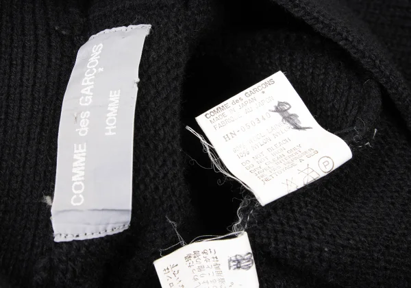 COMME des GARCONS HOMME Square Panel Detailing Wool Knit Cardigan K-174366_012