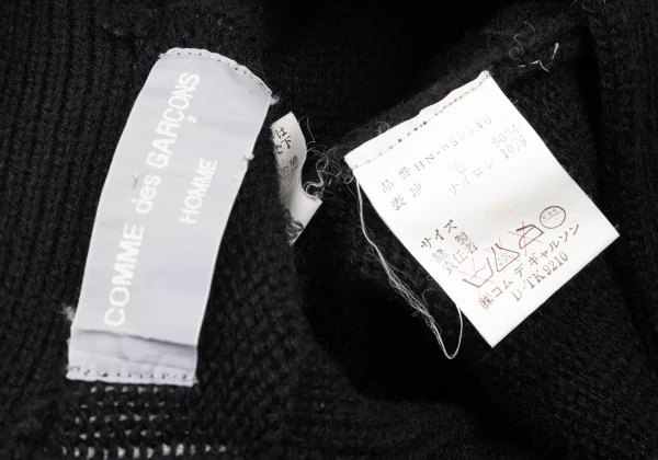 COMME des GARCONS HOMME Square Panel Detailing Wool Knit Cardigan K-174366_013