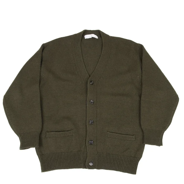 COMME des GARCONS HOMME Wool Blend Low-gauge Knit Cardigan Khaki M-L K-174368_001