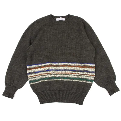 COMME des GARCONS HOMME Wool Colorful Striped Switching Knit Sweater