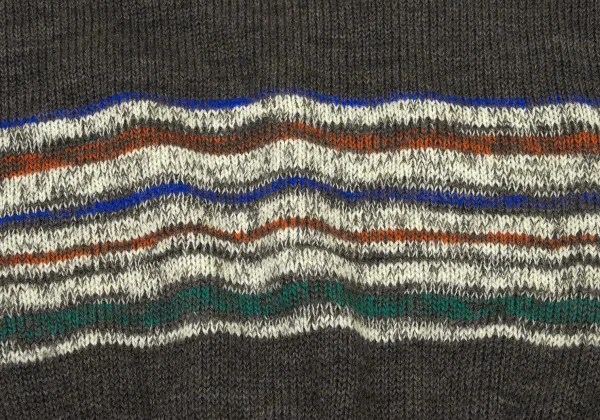 COMME des GARCONS HOMME Wool Colorful Striped Switching Knit Sweater K-174370_008