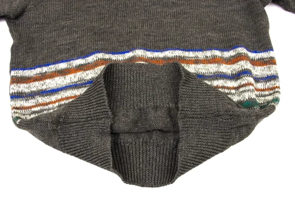 COMME des GARCONS HOMME Wool Colorful Striped Switching Knit Sweater K-174370_009