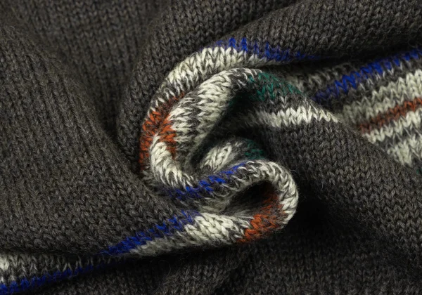 COMME des GARCONS HOMME Wool Colorful Striped Switching Knit Sweater K-174370_011