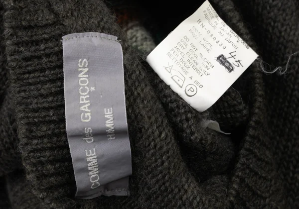 COMME des GARCONS HOMME Wool Colorful Striped Switching Knit Sweater K-174370_012