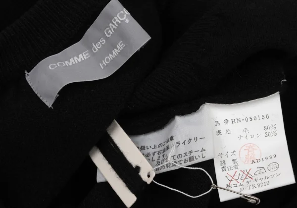 COMME des GARCONS HOMME Wool Blend V-neck Knit Sweater K-174371_011