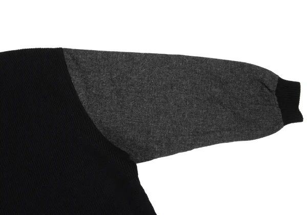 COMME des GARCONS HOMME Wool Bicolor Switching V-neck Knit Sweater K-174373_004