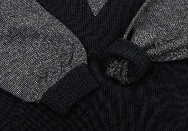 COMME des GARCONS HOMME Wool Bicolor Switching V-neck Knit Sweater K-174373_005