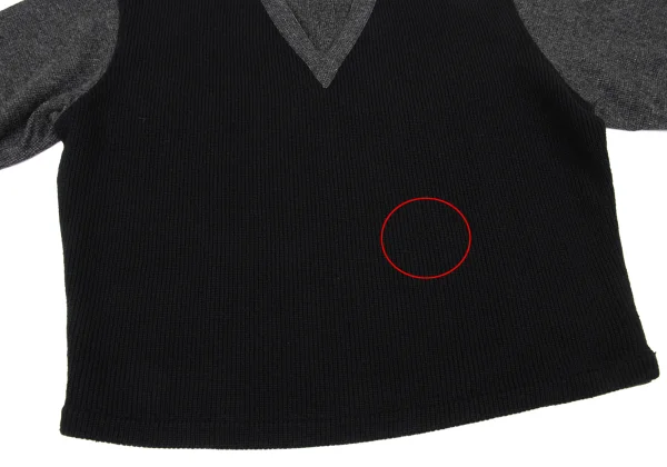 COMME des GARCONS HOMME Wool Bicolor Switching V-neck Knit Sweater K-174373_006