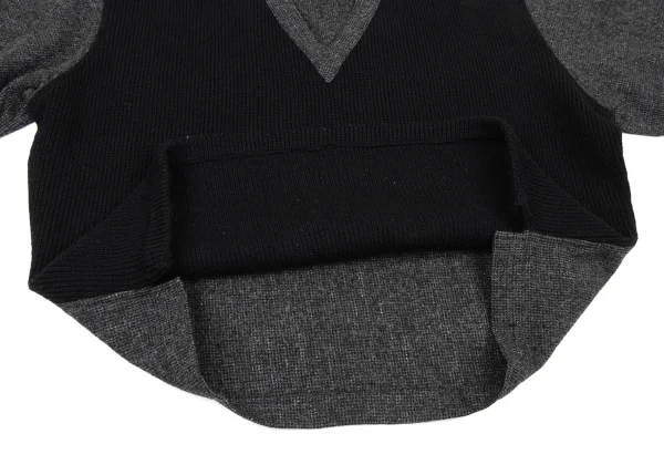 COMME des GARCONS HOMME Wool Bicolor Switching V-neck Knit Sweater K-174373_009