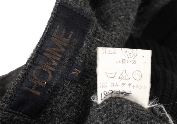 COMME des GARCONS HOMME Wool Bicolor Switching V-neck Knit Sweater K-174373_013