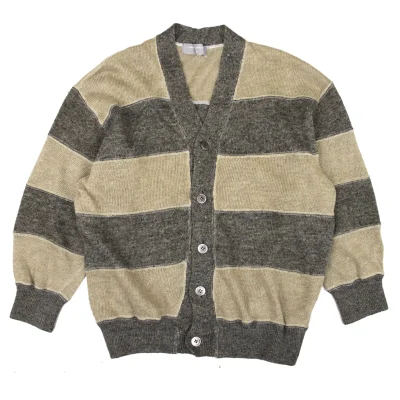 COMME des GARCONS HOMME Linen Striped Bicolor Knit Cardigan