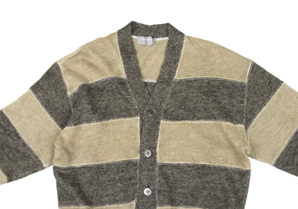 COMME des GARCONS HOMME Linen Striped Bicolor Knit Cardigan K-174374_002