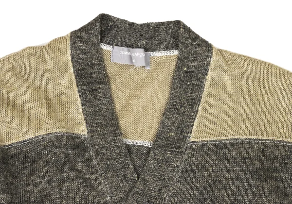 COMME des GARCONS HOMME Linen Striped Bicolor Knit Cardigan K-174374_004