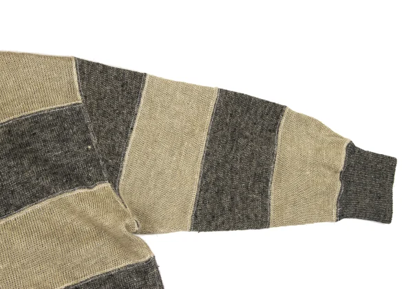 COMME des GARCONS HOMME Linen Striped Bicolor Knit Cardigan K-174374_005