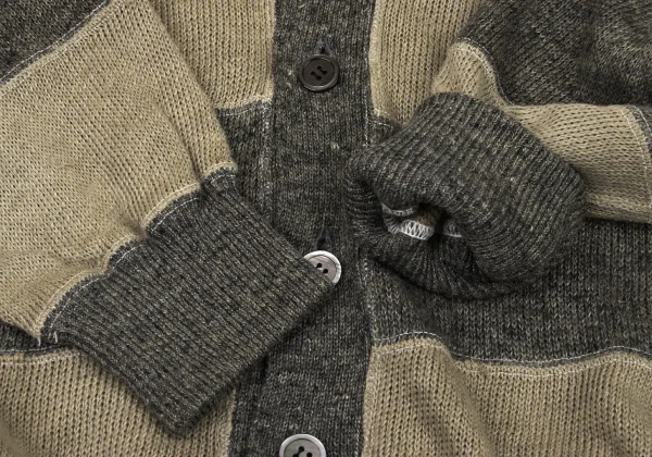 COMME des GARCONS HOMME Linen Striped Bicolor Knit Cardigan K-174374_006