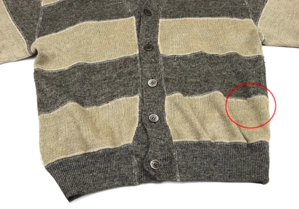 COMME des GARCONS HOMME Linen Striped Bicolor Knit Cardigan K-174374_007