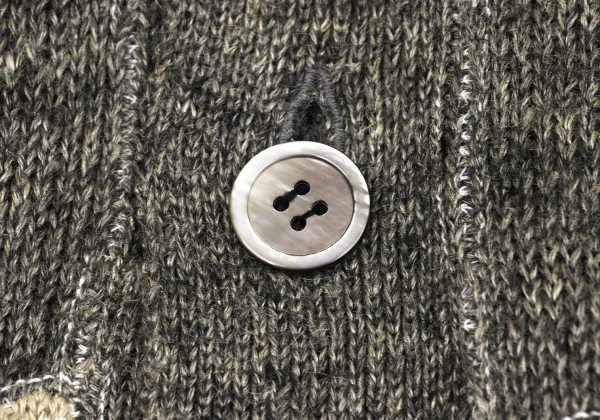 COMME des GARCONS HOMME Linen Striped Bicolor Knit Cardigan K-174374_009