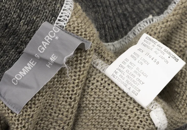 COMME des GARCONS HOMME Linen Striped Bicolor Knit Cardigan K-174374_014