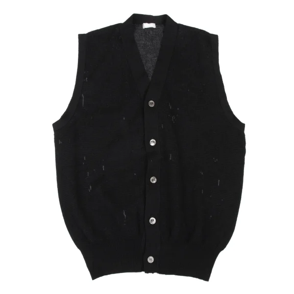 COMME des GARCONS HOMME Wool Knit Vest Black M-L K-174375_001