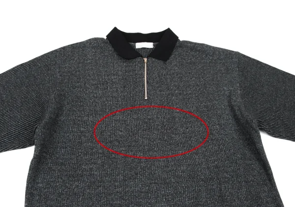 COMME des GARCONS HOMME Cotton Poly Half Zip Knit Sweater K-174376_002