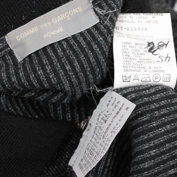 COMME des GARCONS HOMME Cotton Poly Half Zip Knit Sweater K-174376_012