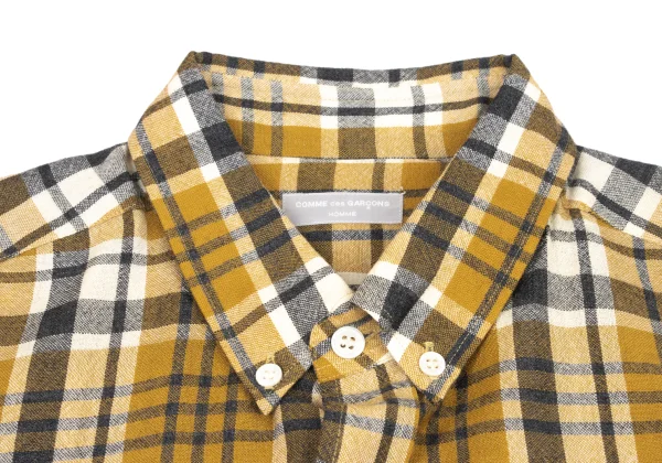 COMME des GARCONS HOMME Wool Check Button-Down Shirt K-174381_005