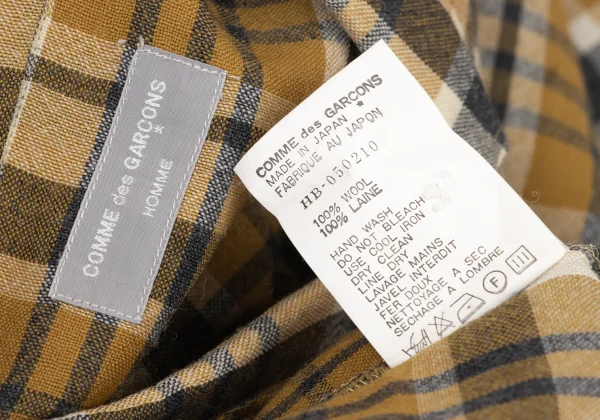 COMME des GARCONS HOMME Wool Check Button-Down Shirt K-174381_014