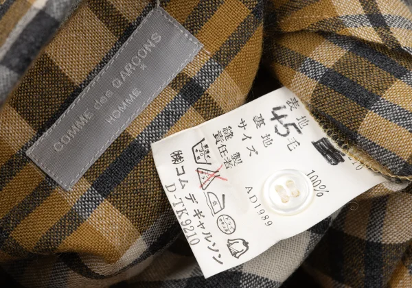 COMME des GARCONS HOMME Wool Check Button-Down Shirt K-174381_015