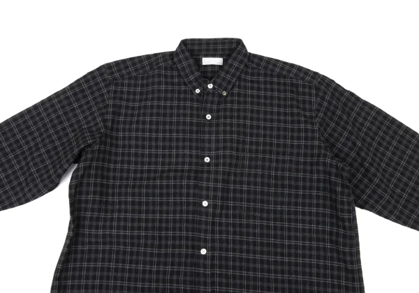 COMME des GARCONS HOMME Wool Blend Check Button-Down Shirt K-174383_002