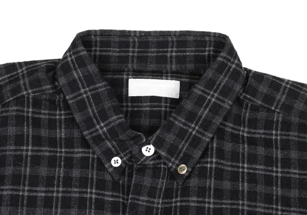 COMME des GARCONS HOMME Wool Blend Check Button-Down Shirt K-174383_003
