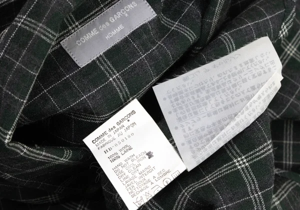 COMME des GARCONS HOMME Wool Check Button-Down Shirt K-174384_011
